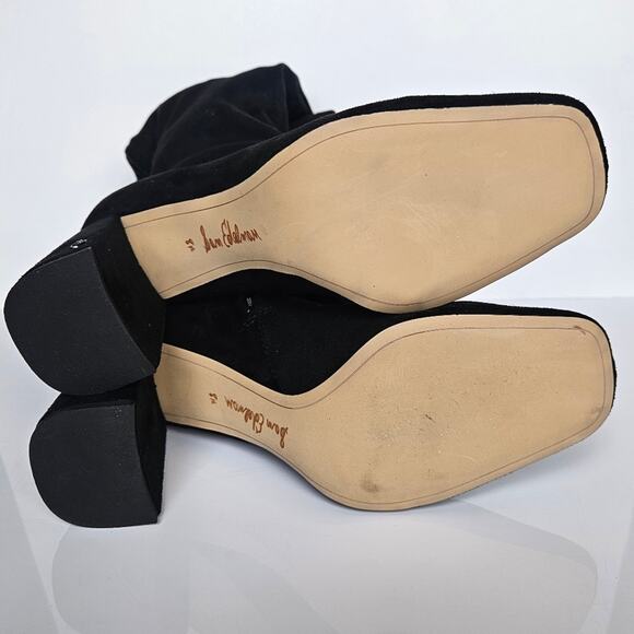 Sam Edelman Cosette Boots Micro Suede Square Heel Over Knee Tall Heel Size 8.5 - Picture 6 of 7